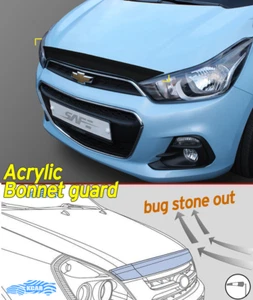 Acrylic Smoke Black Bonnet Hood Deflector D-669 Ems for Chevy Spark 2016~2022 - Bild 1 von 12