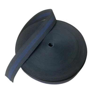 MASTA UPHOLSTERY 50 METRES - WIDE 70mm UPHOLSTERY Webbing BLACK ELASTIC Chair Seat Sofa 50m