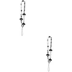 2 PCS Chaîne De Téléphonie Mobile Longe Téléphone Lanière Perlée En Forme Cœur - Zdjęcie 1 z 12
