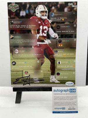 Elic Ayomanor Signed Photo ACOA Stanford signed photo Tennessee Titans Cardinals - Image 1 of 3