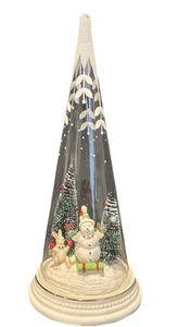 Lenox Merry magic sledding snowman glass cone Xmas figure - Picture 1 of 6