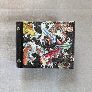 NEW! Ed Hardy Koi Tattoo Print Studded Wallet FAST SHIPPING! - Picture 1 of 5