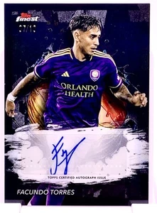 Facundo Torres 2024 Topps Finest MLS AUTO Black Refractor #7/10 Orlando City SC - Picture 1 of 2