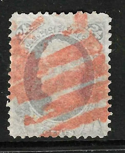 SC #153 Red Fancy Cancel 24 Cent Winfield Banknote 1871 $240 US 55B35 - Picture 1 of 2