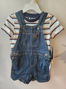 Lee Baby Baby Jungen Denim kurzer Overall Outfit Set - gestreiftes T-Shirt & Jeans... - Bild 1 von 6