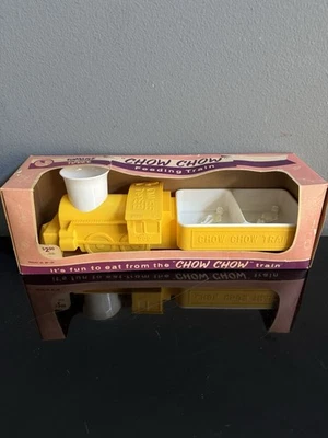 NOVO VINTAGE 1950s TOMMEE TIPPEE CHOW CHOW Trem de Alimentação Pratos de Alimentação para Bebês Selados - Imagem 1 de 4