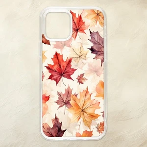 Maple Leaf Pattern Fall Cute Autumn Phone Case iPhone Samsung Motorola Pixel - Picture 1 of 1