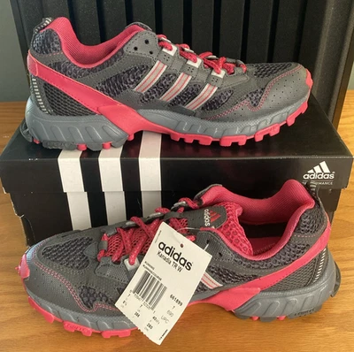 NWT ADIDAS Women’s Gray and Hot Pink Kanadia TR W Trail Running Shoes Size 8.5 - Image 1 of 4