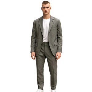 Suitsupply Havana Patch Hombre UK38R Seda Lana Lino Marrón 2 Pieza Forrado Suit - Imagen 1 de 17