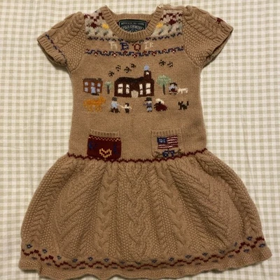 Vestido Polo Ralph Lauren Country Dry Goods malha intársia lã meninas  - Imagem 1 de 4