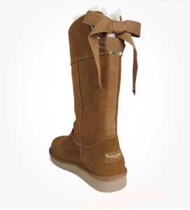 👢 Koolaburra UGG Andrah Tall Chestnut Suede Shearling Boots 8/39 EUC - Picture 1 of 14