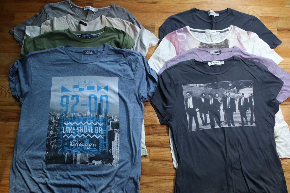 Camiseta Gráfica Vintage Topman Reservoir Dogs/Chicago/Nebraska 42"- 44" Lote Extra Grande 8 - Imagem 1 de 4