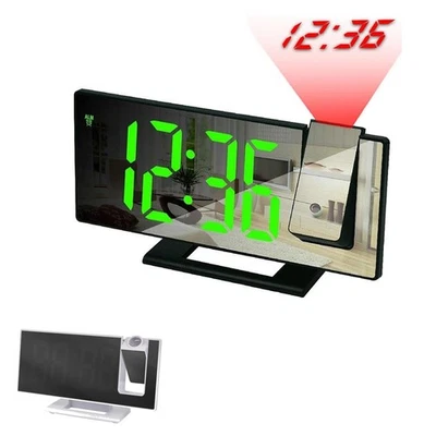 OROLOGIO PROIETTORE SPECCHIATO LED SVEGLIA DISPLAY LCD ELETTRICO DIGITALE ORARIO - Immagine 1 di 4