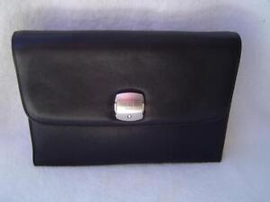 AUTHENTIC ALFRED DUNHILL BLACK LEATHER LARGE CLUTCH BAG  EUC  MENS/WOMENS
