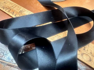 vintage satin double sided 1" ribbon 1yd made in Japan Black - Picture 1 of 3