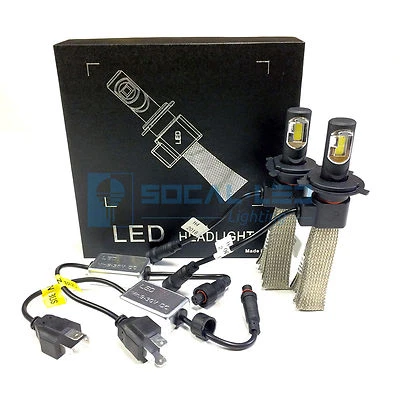 Fanless LED Headlight Kit H4 6000K Xenon White Canbus Conversion Hi/Lo H/L Bulbs - Image 1 of 4