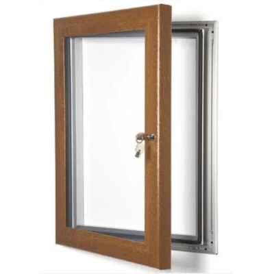 SNAP FRAMES WAREHOUSE A1 Oak Wood Effect Lockable Outdoor Waterproof Poster Case