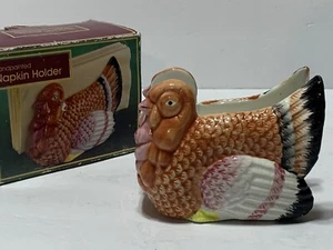 Vintage Venture Türkei Thanksgiving Thema handbemalt Serviettenhalter - Bild 1 von 10