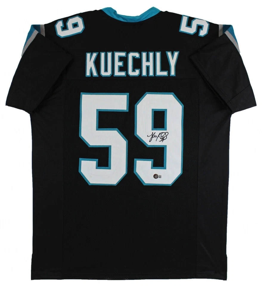 luke kuechley signed panthers jersey black brand new with certificate  - Image 1 of 1