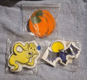 Lote de servilletas de Halloween vintage con sello - fantasma, murciélago y calabaza - Imagen 1 de 2