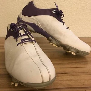 Women's FootJoy DNA Golf Shoes (White-Purple) Size US 8.5 Medum 94822 - Picture 1 of 7