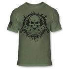 Motocross T Shirt - Dirt Bike Racing Skull USA Flag Athletic T-Shirt - A142
