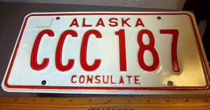 Alaska metal License Plate 1976 Alaska Consular Corps plate, Consulate, CCC187 - Picture 1 of 1