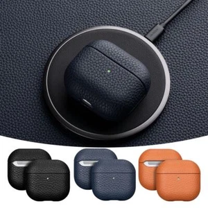 Litchi Leather Earphone Protective Case For AirPods 4 Y7M0 - Picture 1 of 15