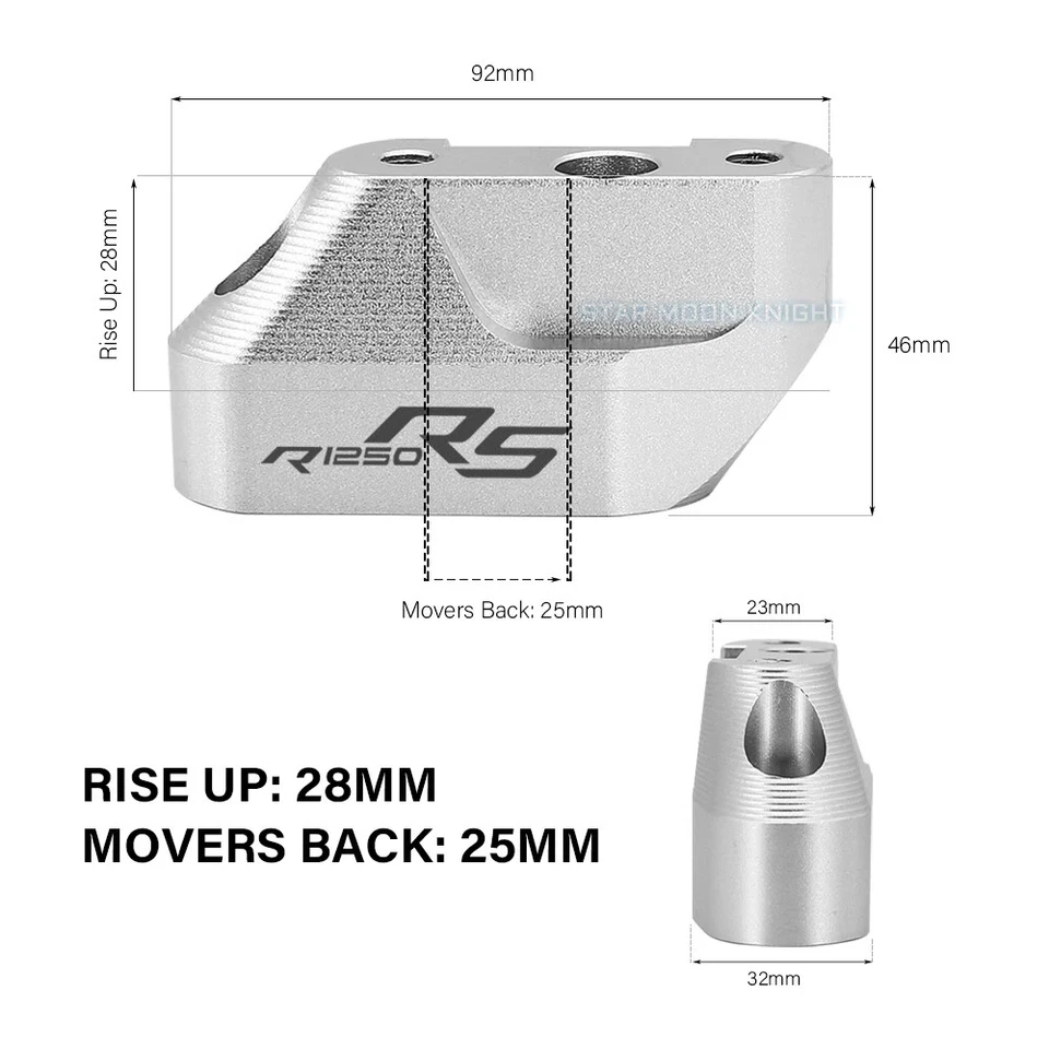 Nwe Handlebar Riser For BMW R1200RS R1250RS Handle Bar Height Up Back Move Mount - Image 1 of 4