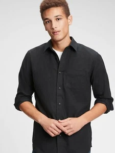 Gap Men's Standard Fit Black Smart Flannel Shirt sz XL NWT RRP$110 - Picture 1 of 2