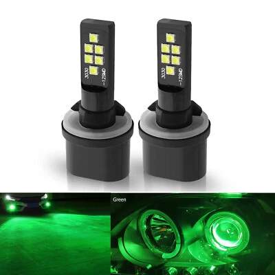 New 2x 880 Green LED Bulbs Bright Upgraded SMD 3030 Fog Light Direct Replacement - Image 1 of 4
