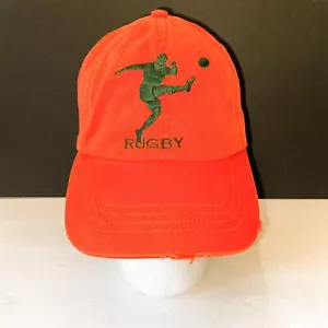 RALPH LAUREN RUGBY Kicker Player RMF Hat Cap Orange With Green Embroidery - Picture 1 of 12