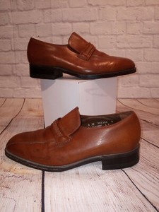 Vtg. Brown Leather FLORSHEIM 307305 Loafers Slip On Shoes Sz 8