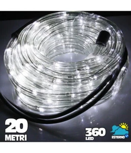 Tubo Luminoso A Led 360 Luci Bianco Freddo 20 Metri Per Uso Esterno + Controller - Foto 1 di 1