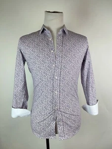 DUCHAMP LONDON - Lavender Floral SLIM convertible cuff shirt SMALL - Picture 1 of 9