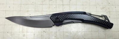 Kershaw Reverb 1225 Folding Pocket Knife Carbon Fiber and Carabiner Clip - Image 1 of 4