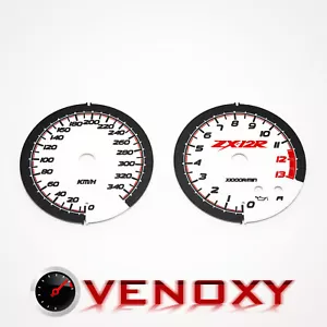 Kawasaki ZX-12R Ninja 2000-2001 350KM/H Aftermarket White Gauge Faces - Foto 1 di 1