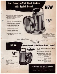 Linterna de mano de 6 voltios Richberry Electric Co. anuncio impreso 1954 #0645 - Imagen 1 de 2