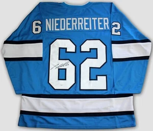 NINO NIEDERREITER SIGNED WINNIPEG JETS CUSTOM HOCKEY JERSEY AUTOGRAPHED +JSA COA - Picture 1 of 3
