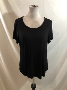 Calvin Klein Black Short Sleeve Top - Womens L, Bust 21”, Length 26.5” - Picture 1 of 4