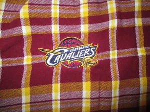 2XL SHORT - CLEVELAND CAVALIERS FLANNEL PAJAMA PANTS Plaid Sewn Logo XXL - Picture 1 of 4