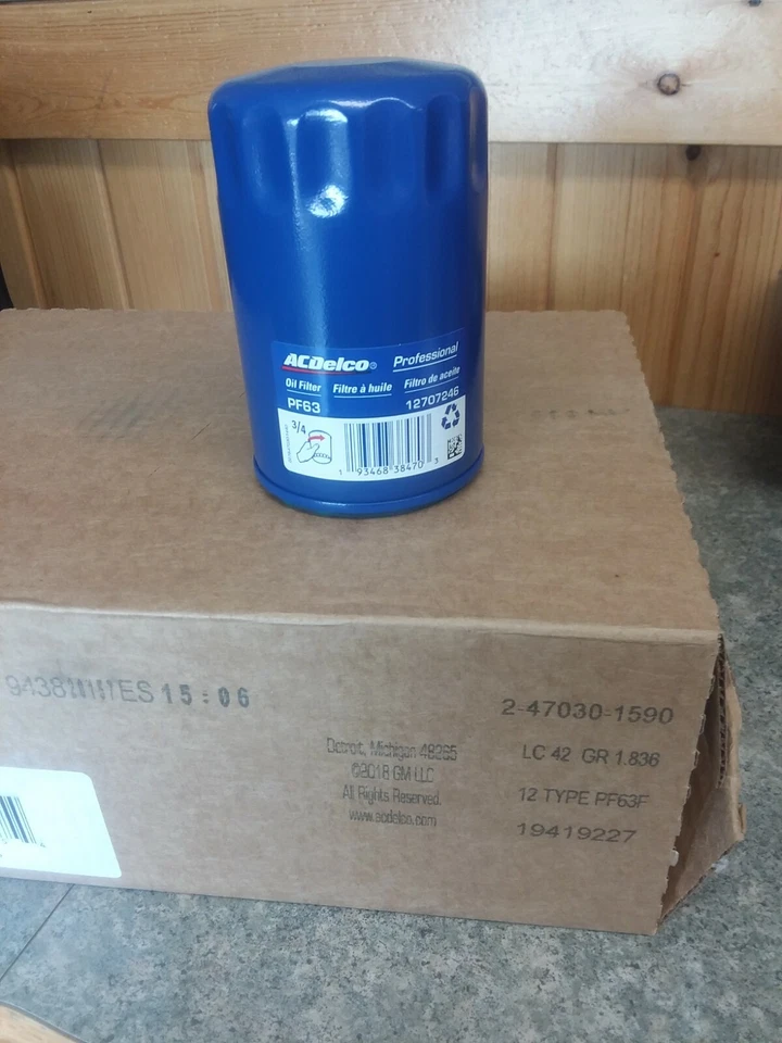 NEW VERSION Engine Oil Filter AC Delco PF63 PF26 PF63F BULK 12 PER CASE OEM - Image 1 of 1