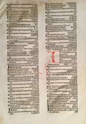 Original index leaf "I" Nuremberg Chronicle 1493 Liber chronicarum, Schedel RARE - Image 1 of 3
