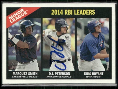 DJ Peterson Signed 2015 Heritage Minors IP Auto #198 - Image 1 of 2