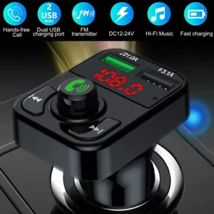 Bluetooth 5.0 FM Transmitter Auto Mp3 Player USB Radio KFZ SD Freisprechanlage - Bild 1 von 13