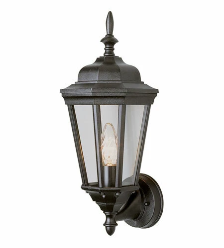 San Rafael Black And Clear Glass Outdoor Wall Lantern - Image 1 of 1
