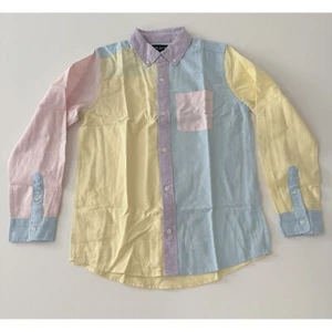 The Children's Place Color Block Button-Up Long Sleeve Shirt Size 10/12 - Picture 1 of 7