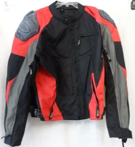 X Element Mens Sz L Black Red Motorcycle Jacket Armor Vented 5 Pockets - Picture 1 of 12
