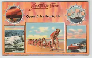 Postkarte Grüße vom Ocean Drive Beach, SC Multi View - Bild 1 von 2