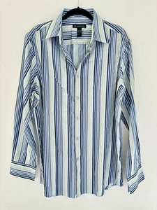 INC International Concepts New Men L Multicolor Striped Collar Stay Cotton Shirt - Picture 1 of 12